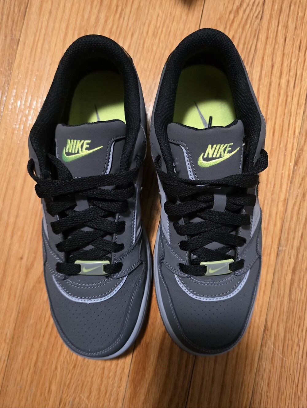 Nike Prestige III GS Youth Tennis Shoes Box Label - Dark Grey/Black-White
